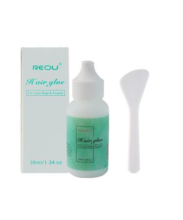 Wig Glue-Invisible Bonding Glue 1.3oz Strong Hold Hair Glue for Wigs and Hair Systems Transparent Lace Adhesive for Hair Replacement (1bottle)