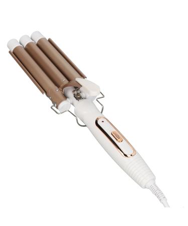 Fast Heating 3 Barrel Curling Iron Wand Ceramic Tourmaline LCD Temperature Display Adjustable From 80 to 210 for Deep Waves Suitable for All Hair Types (US Plug)