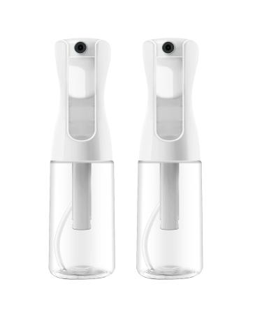 AMOMELA Continuous Spray Bottle For Hair 2Pack Ultra Fine Refillable Water Mister for Hair Styling Plants Cleaning Salon Misting & Skin Care 200ml/6.8oz Clear