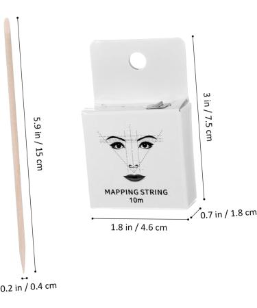 WOONEKY 1 set string Thread Drawing with Line Supply Precise Eyebrow Wooden Marking Beauty Sticks Mapping - Buy Online on GoSupps.com