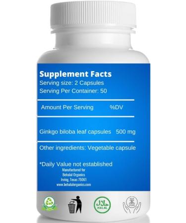 Behalal Organics Ginkgo Biloba Leaf Quick Release Capsules - Buy Online on GoSupps.com