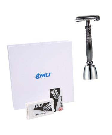 Beaupretty 1 Set Manual Shaver Mustache Razor Double Razor Lady Shaver Razors for Women Hand Razor Womens Razors Double Edge Lengthen Chrome-plated Double-sided Alloy Holder Handle