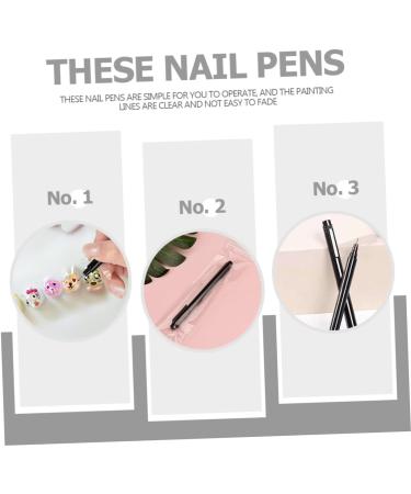 Nail Pen Gel Nail Tool Drawing Painting Liner Pens Extension Gel Pen Nail Drawing Pen Gel Nail Polish Nail Tools Nail Line Drawing Pen Tool Abs Practice Hands Decorative 14X1X1CM Black - Buy Online on GoSupps.com