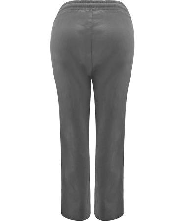 ESCBUKI Women's Cotton Linen Pants - Casual Summer Drawstring Elastic Waist Trousers - X-Large Gray - Buy Online on GoSupps.com