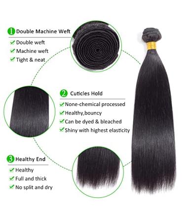 Kapelli 10A Brazilian Virgin Hair Bundles - 4 Pack (14-20 Inch) Straight Human Hair Extensions - Naturals Black - Buy Online on GoSupps.com