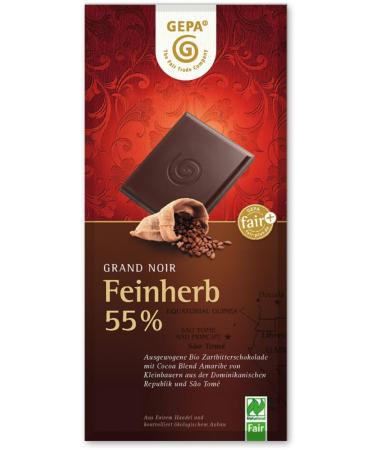 GEPA GEPA Bio Grand Noir Fine Herbs 55% Cocoa Pack of 2 x 100 g