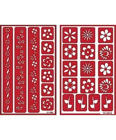Over 'n' Over Reusable Self-Stick Etching Stencil for Glass (or Stamping) - Bundle of Two Sets - Floral Borders 2 & Flowers - Buy Online on GoSupps.com