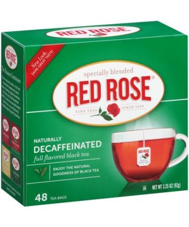 Red Rose Naturally Decaffeinated Tea 48-Count Boxes (Pack of 2) 48 Count (Pack of 2)