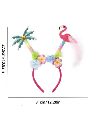 HAKJXOS Flower Headband for Women - Luxury Coconut Tree Flamingos Hair Accessory for Summer Beach Parties (1 Pc) - Buy Online on GoSupps.com