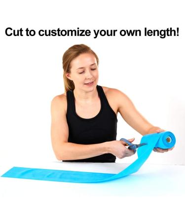 Super Exercise Band Sky Blue Medium+ Strength Latex Free Resistance Band Material in 24 Yard (75 ft.) Bulk Rolls. Home Gym Training for Physical Therapy Pilates Stretching and Yoga Workouts. - Buy Online on GoSupps.com
