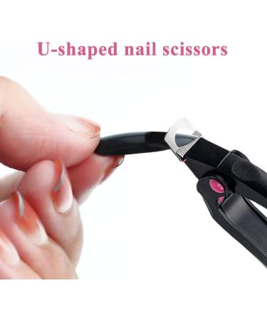 German Nail Clippers Acrylic Nail Clipper U Shaped Nail Edge Trimmers False Nail Tip Scissors Black - Buy Online on GoSupps.com
