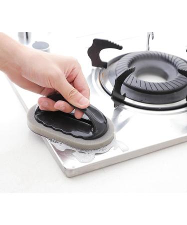 Magic Sponge Brush with Handle Scouring Pad Pot Scrubber Nano Emery Sponge for Powerful Cleaning - Durable and Versatile Kitchen Cleaning Tool (Black 3 Pcs) Black 3 Pcs - Buy Online on GoSupps.com