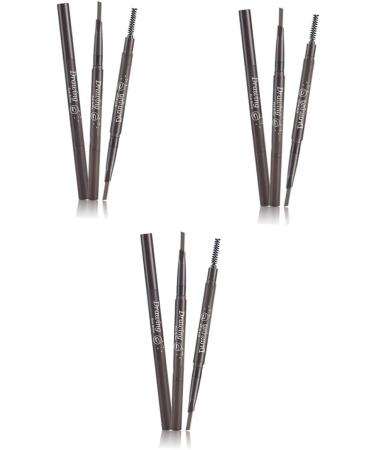 Beavorty 3pcs 2 1 rotate eyebrow pencil eyebrow pencils eyebrow filler brow brush Coffee eyebrow pencil - Buy Online on GoSupps.com