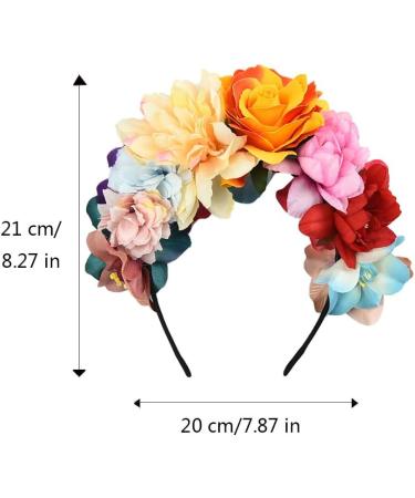 Mexican Rose Flower Crown Headband Halloween Party Flower Hairbands Costume Headpiece Headwear Floral Headgear for Halloween - Buy Online on GoSupps.com