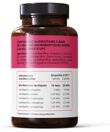 Supernutrition Superbiotics Intimate Flora Lactic ferments 5 natural strains grown in France 60 DRcaps gastroresistant capsules - Buy Online on GoSupps.com
