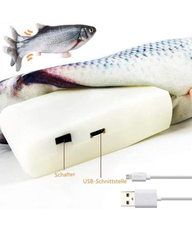 BangShou 2 Pieces Electric Moving Fish Cat Toy with Catnip - Interactive Realistic Flapping Wagging Fish for Kitten - Buy Online on GoSupps.com