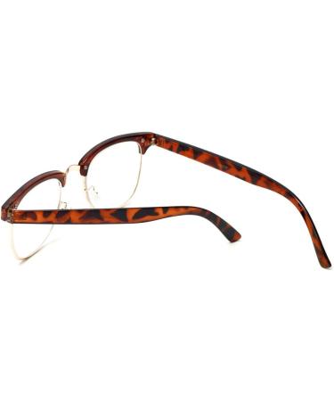 Calabria Vintage Reading Glasses - Jet Set Metal Men s Browline Tortoise +1.25 | Stylish & Comfortable Eyewear - Buy Online on GoSupps.com