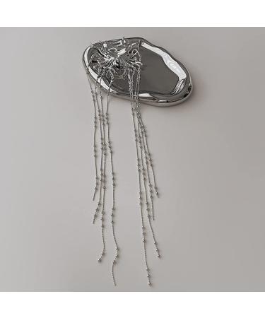 Wiwpar Butterfly Clips - Shiny Long Tassel Chain Hair Clip for Women Girls | Decorative Hair Barrettes for Bride Wedding Party - Silver - Buy Online on GoSupps.com