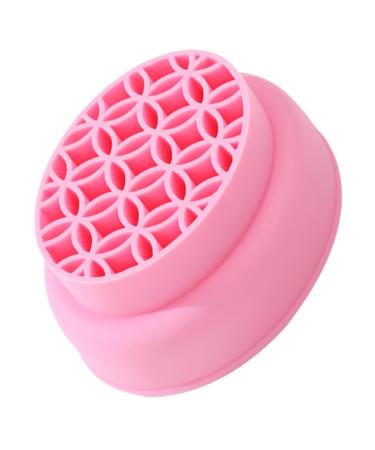 FOMIYES Makeup Brush Cleaning Mat with Brush Drying Holder Silicone Makeup Brush Cleaner Brush Cleaning Pad Cleaning Bowl for Makeup Pink