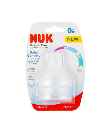 NUK Smooth Flow Nipples (2 pack) (6+ month) Clear