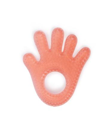 Teething ring hand T1204 red cooling teething ring as teething aid soothes and massages