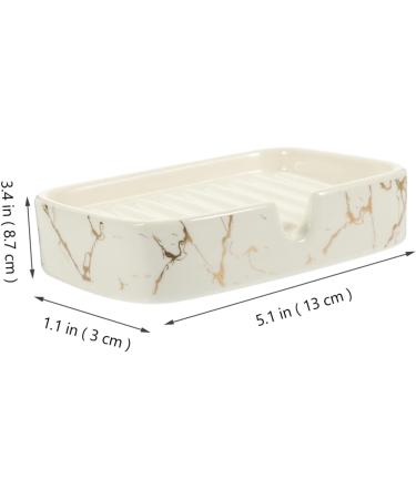 Amosfun 2pcs Draining Soap Dish Sponge Dish Hidden Valance Clips Soap Holder Self Draining Bar Soap Dish Self Draining Soap Holder for Bath Soap Stand Sponge Holder Marbling Ceramics White - Buy Online on GoSupps.com
