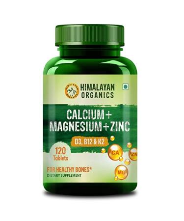 Organics Calcium Magnesium Zinc Vitamin D3 B12 & K2-120 Vegetarian Tablets