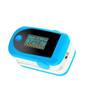Finlon Oxygen Saturation Monitor New OLED Finger Pulse with Audio Alarm and Pulse Sound 4 Parameter SPO2-PR-PI-RR Sleep Monitoring Curve Heart Rate Monitor for Adult and Child (Blue)