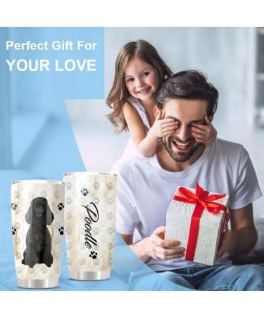 CHICKOR Black Poodle Travel Tumbler - Dog Print Thermos Cup for Dog Lovers | Dishwasher Safe and Insulated for Hot/Cold Drinks - Buy Online on GoSupps.com