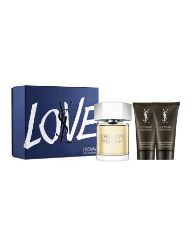 L'homme Yves Saint Laurent By Yves Saint Laurent | 3 Piece Gift Set - 3.3 Oz Eau De Toilette Spray 1.6 Oz All - Over Shower Gel 1.6 Oz After Shave Balm | Fragrance For Men