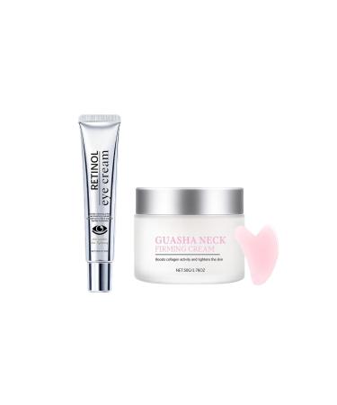 Hydrating Neck Cream and Retinol Eye Cream Set for Moisture Firming Smoothing Brightening Care
