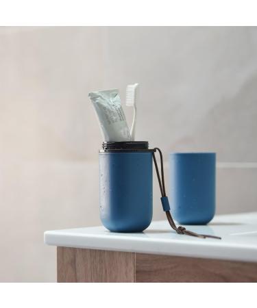 Daren & Kiwi Travel Toothbrush Cup Set - Portable Toothbrush & Toothpaste Holder for Home Bathroom Hiking & Camping (Blue) - Buy Online on GoSupps.com