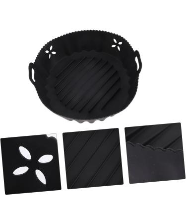 Alipis 2pcs Air Fryer Supply Kitchen Baking Liner Air Fryer Pot Aluminum Pans with Lids Airfryer Blackx2pcs 20x6.5cmx2pcs - Buy Online on GoSupps.com