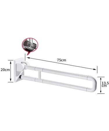 Folding Safety Handrails Flip-Up Toilet Grab Bar White Stainless Steel Folding Anti-Slip Handrail Toilet Grab Bar Security erly Support - Buy Online on GoSupps.com
