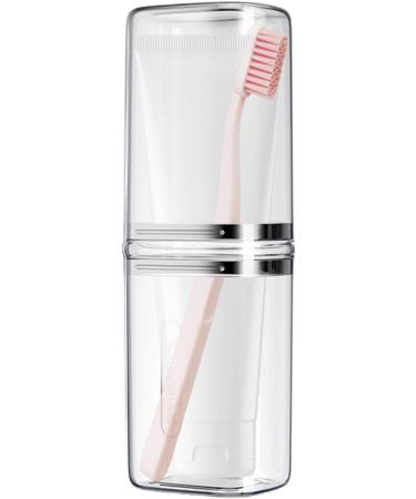 Travel Toothbrush Holder & Organizer | On-the-Go Toothbrush Case & Mouthwash Cup - Transparent Toiletry Storage - Buy Online on GoSupps.com