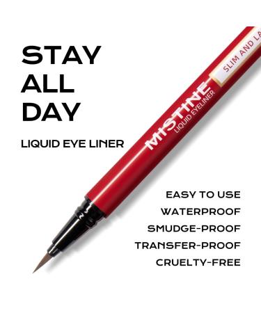 Mistine Light Brown Liquid Eyeliner Pen | Smudge Proof & Waterproof | Vegan & Cruelty Free | Matte Finish | 0.04 Fl Oz - Buy Online on GoSupps.com