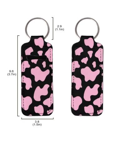 FKELYI Black Leopard Print Chapstick Holder Keychain - Portable Lip Balm Sleeve Pouch for Travel - Buy Online on GoSupps.com
