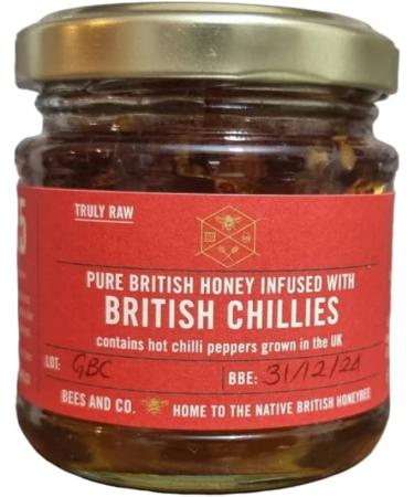 Chillies in British Honey - Spicy British Orange Habanero Chillie in RAW UK Honey (114g Glass jar) - Buy Online on GoSupps.com