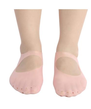 Moisturizing Silicone Gel Socks for Plantar Fasciitis Relief | Anti-Crack Foot Care Tool (L-Rosa) - Buy Online on GoSupps.com