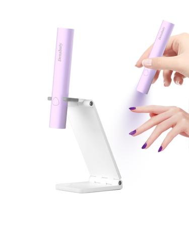 UV Light for Gel Nails Denabuty Mini U V LED Nail Lamp Handheld with Stand Portable Nail Dryer Rechargeable USB Cordless Nail Light with 2 Timers for Fast Drying Violet