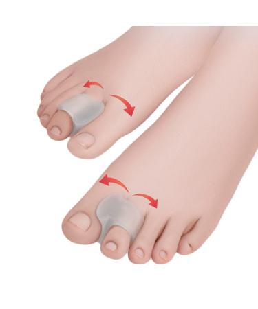 Gel Toe Separators 8 Pack Toe Corrector Bunions Splint Big Toe Alignment Corrector Spacer for Hammer Toes Straightener for Overlapping Toes Hallux Valgus Realign Crooked Toes (Clear)