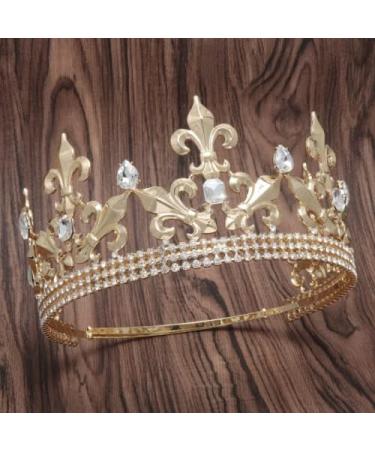 YOVECATHOU Royal King Crown - Metal Prince Crowns Tiaras for Birthday, Prom, Halloween - Gold - Buy Online on GoSupps.com