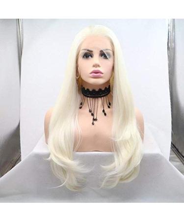 BGHJUE Europe and the United States Chemical Fiber Front Lace Free Points Beige White Micro-Wave Long Curly Hair Full Top Wig Female Wig