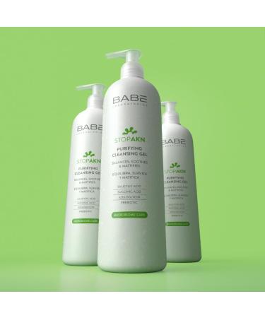 BAB Laboratories Laboratories Bab Stop AKN Facial Cleanser 400 ml treatment for acne oily skin and skin regulation microbiome care deep cleaning and mattifying for daily use - Buy Online on GoSupps.com