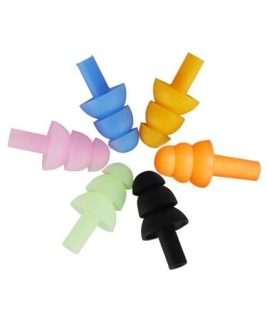 Silicone Ear Plugs for Sleeping Noise Cancelling 20 Pairs Reusable Earplugs for Sleeping Concert Snoring Travel Work Noisy Places (6 Colors)