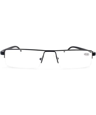 Buy Ultra-Light TR90 Reading Glasses for Men & Women - Classic Metal Visual Aid Semi-Burning Narrow Style +1.0 Diopters Includes Case & Cleaning Cloth - Stylish & Comfortable Reading Aid - Buy Online on GoSupps.com