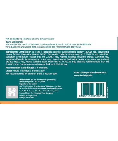 Himalaya Herbals Koflet-H Ginger Lozenges with Honey & Essential Oils - 12ct - Buy Online on GoSupps.com