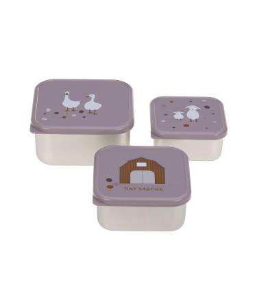 L SSIG Snack Box Set of 3 - Stainless Steel Tiny Farmer Lilac | Eco-Friendly & Durable Lunch Containers - Buy Online on GoSupps.com