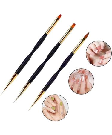 Nail Art Liner Brushes 3 Pcs Set - Dual End Pen Brush for UV Gel Nails - Painting Art DIY - Buy Online on GoSupps.com