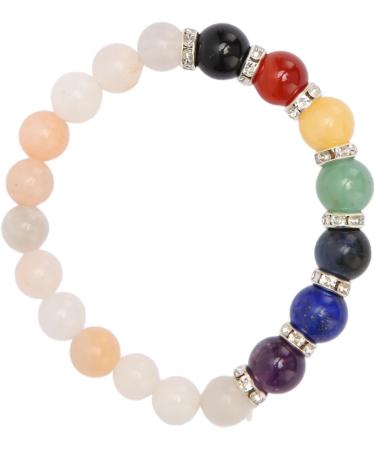 Harmony Chakra Bracelet | 7-Chakra Crystal Bracelet with Pink Aventurine for Emotions & Anxiety Relief | Ideal for Meditation & Yoga - Buy Online on GoSupps.com